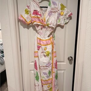 SABO Cut Out Wrap Maxi Dress